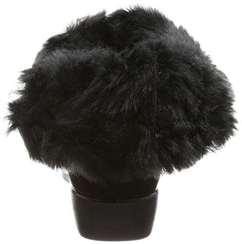 Nouvelle Vogue Relax Rain Shoes, Fluffy Fur 2-Way Rain Short Boots, Black, Size 23 Cm