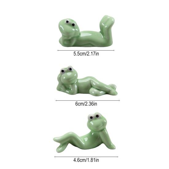 Yousheng 1/3 Stück Keramik Frosch Essstäbchenhalter Abendessen Essstäbchen Löffel Gabeln Ständer Tier Geschirr Ablage Küchen Esstisch Dekoration