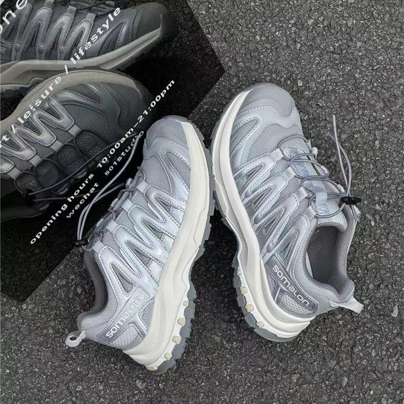 Leather platform non-slip sneakers women's spring new casual shoes outdoor mountaineering running dad shoes tide