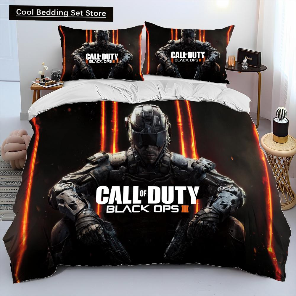 3D-Druck Spiel Call of Duty Bettdecke Bettwäscheset, Bettbezug Bettset Steppdecke Kissenbezug, King Queen Size Bettwäscheset Kinder