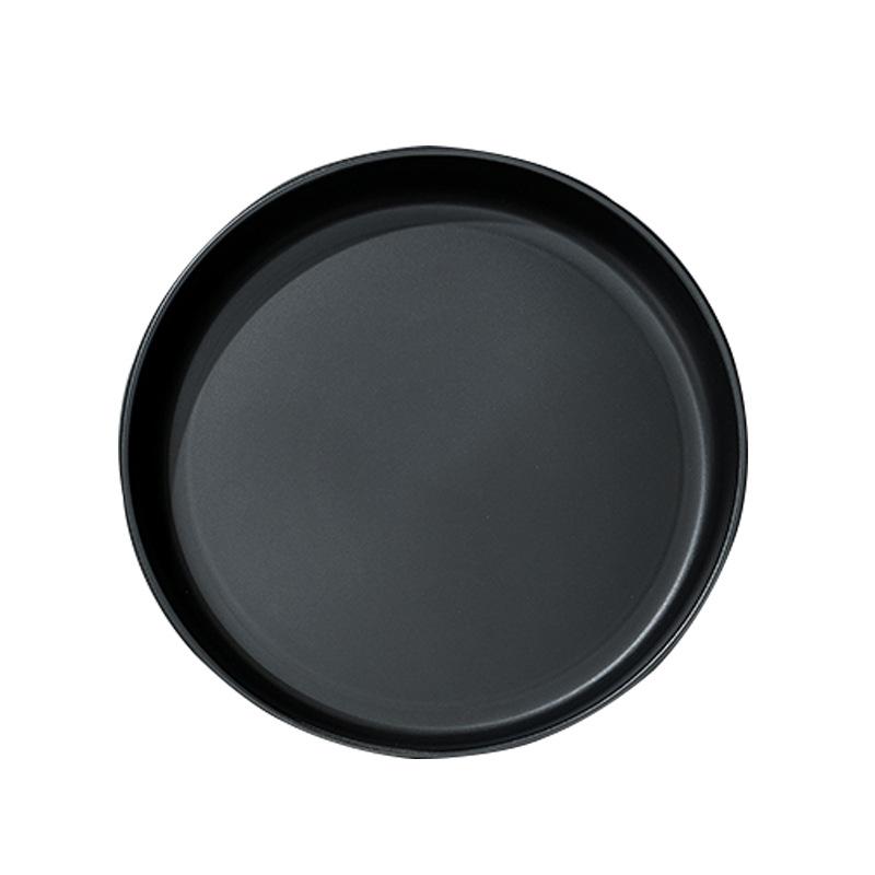 Chinese Black Tray Round Plastic Fruit Tray Tea Room Water Cup Tea Tray Snack Tray Afternoon Tea Dessert Tray