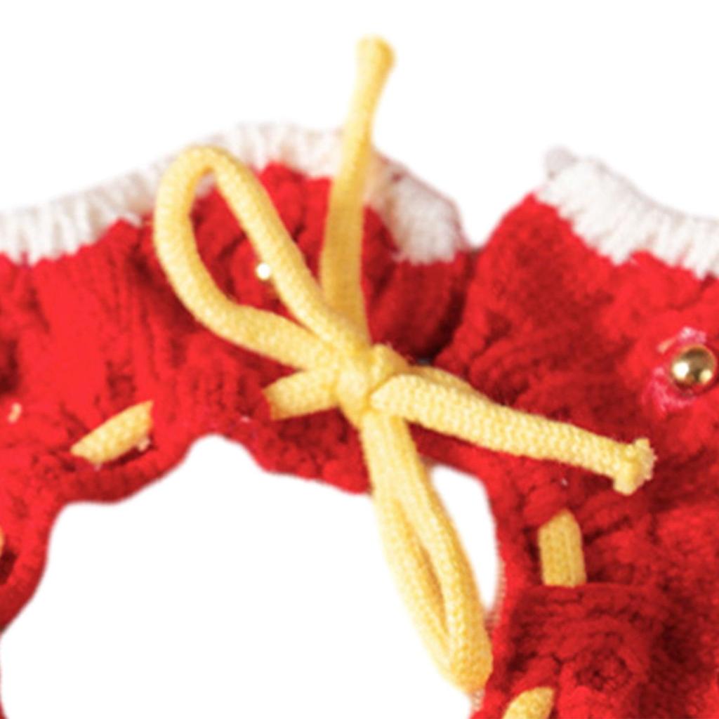 New Year Knitted Cats Collar Photo Props Decorative Dress up Costume Knitted New Year Cat Collar for Small Dog Kitty Puppy