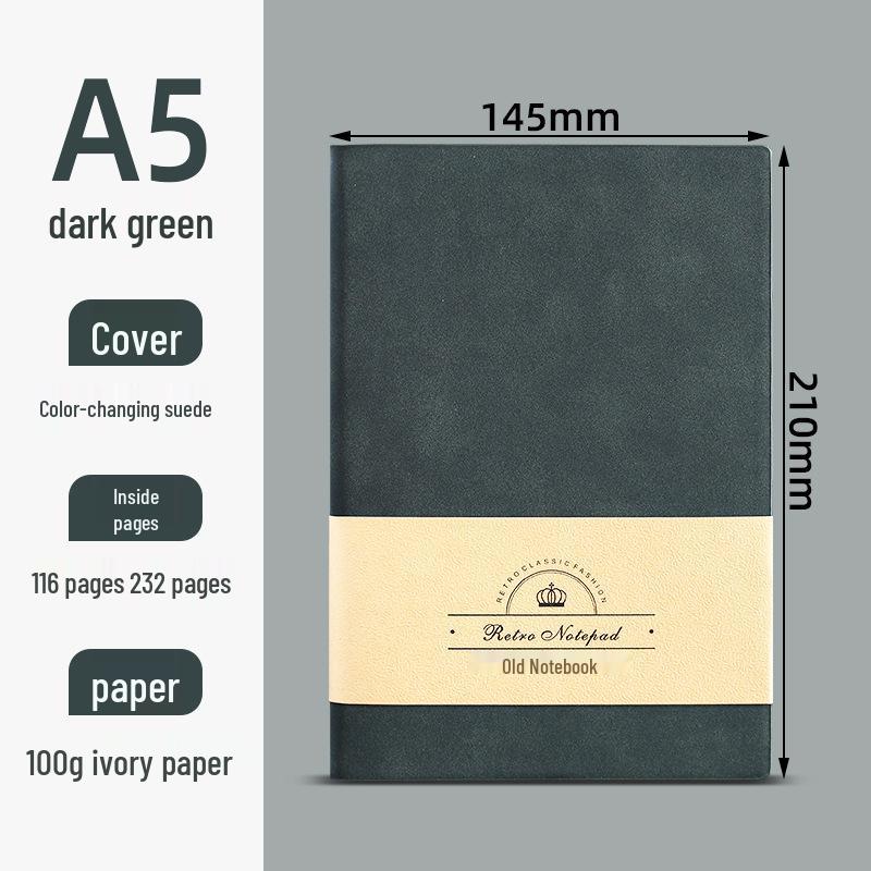 Shen Shi Retro Suede A5/B5 Business Notebook