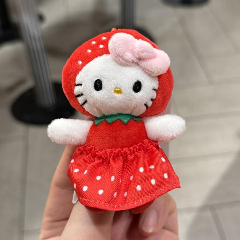 Hello Kitty Plush Keychain With Strawberry Cherry Blossom And Black Skin For Kids And Collectors Strawberry