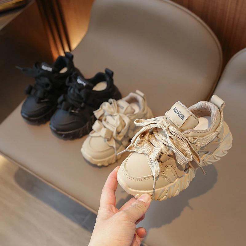 2024 New Autumn and Winter New Korean Children's Sports Shoes, Girls' Fashion, Casual Running Shoes, Big Boy Dad Shoes Trend