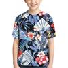 Children's Plant Pattern 3D Digital Printed Boys' Casual and Comfortable Round Neck Short Sleeved T-shirt