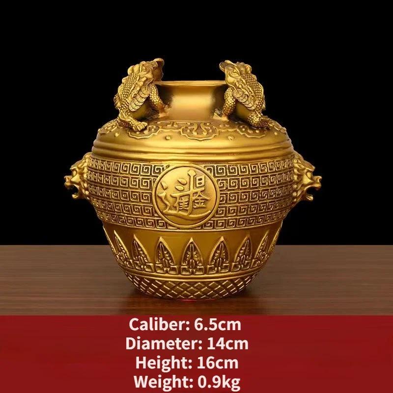 Copper Toad Treasure Bowl Four Sides of The Wealth Ornaments Money Jar Living Room Home Crafts