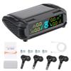 Car Tire Pressure Monitoring System Digital LCD Display Auto Security Alarm Systems USB / Solar TPMS Tyre Temperature Monitor
