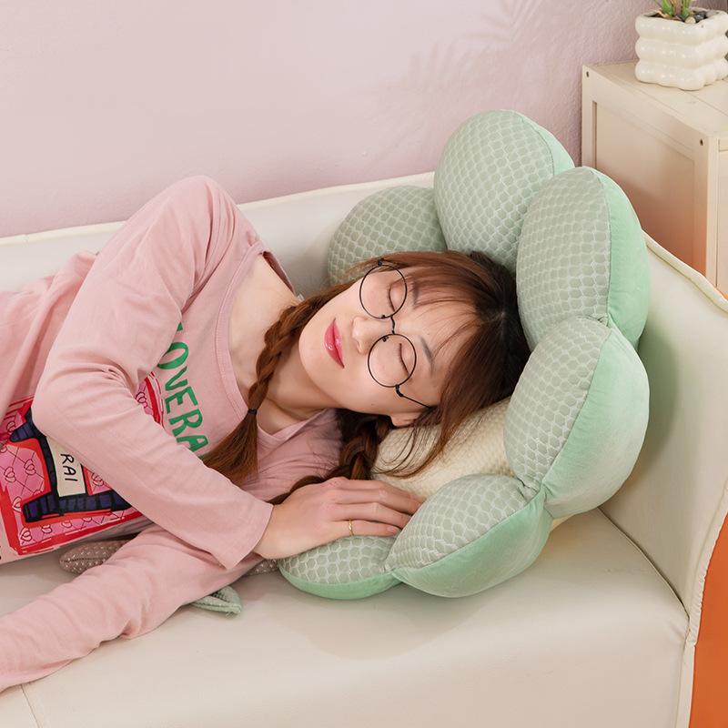 Flipped Small Daisy Flower Cushion Sofa Pillow Bay Window Cushion Home Office Plush Comfortable Cushion