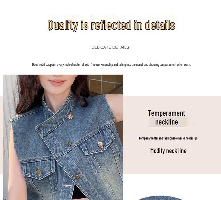 Women's Early Autumn Soft Denim Vest Jacket - Versatile and Skin-Friendly