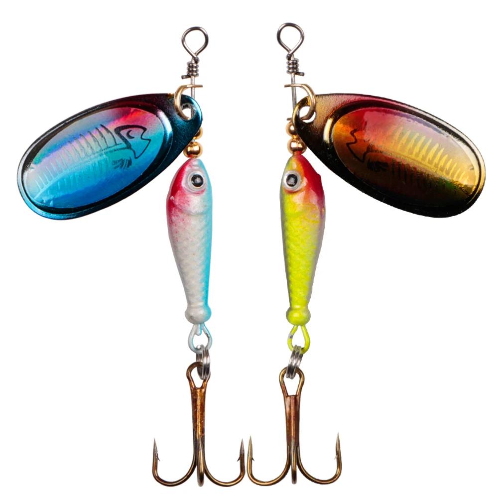 9g Rotating Fishing Bait Spoon Lure with Triple Hook Metal Artificial Fish Wobbler Feeder for Carp