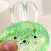 1/4Pcs Transparent Glitter Bunny Squeeze Toy Slow Rebound Stress Relief Cartoon Rabbit Sensory Toy Decompression Animal Stress Ball