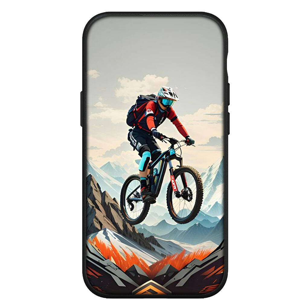 For Samsung Galaxy S25 S24 S23 iPhone 17 16 15 Xiaomi Redmi Note 14 13 12 11 Plus Pro Max XR A37 A57 Phone Case Mountain Bike Cycling Art OPPO Huawei