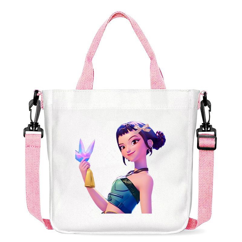 Move Demon Hunters Canvas Bag Fashion Printed Handbag Cute Cartoon Anime Commuting Portable Book Storage Bags Pocket Gifts KPOP Kid Friendly 2