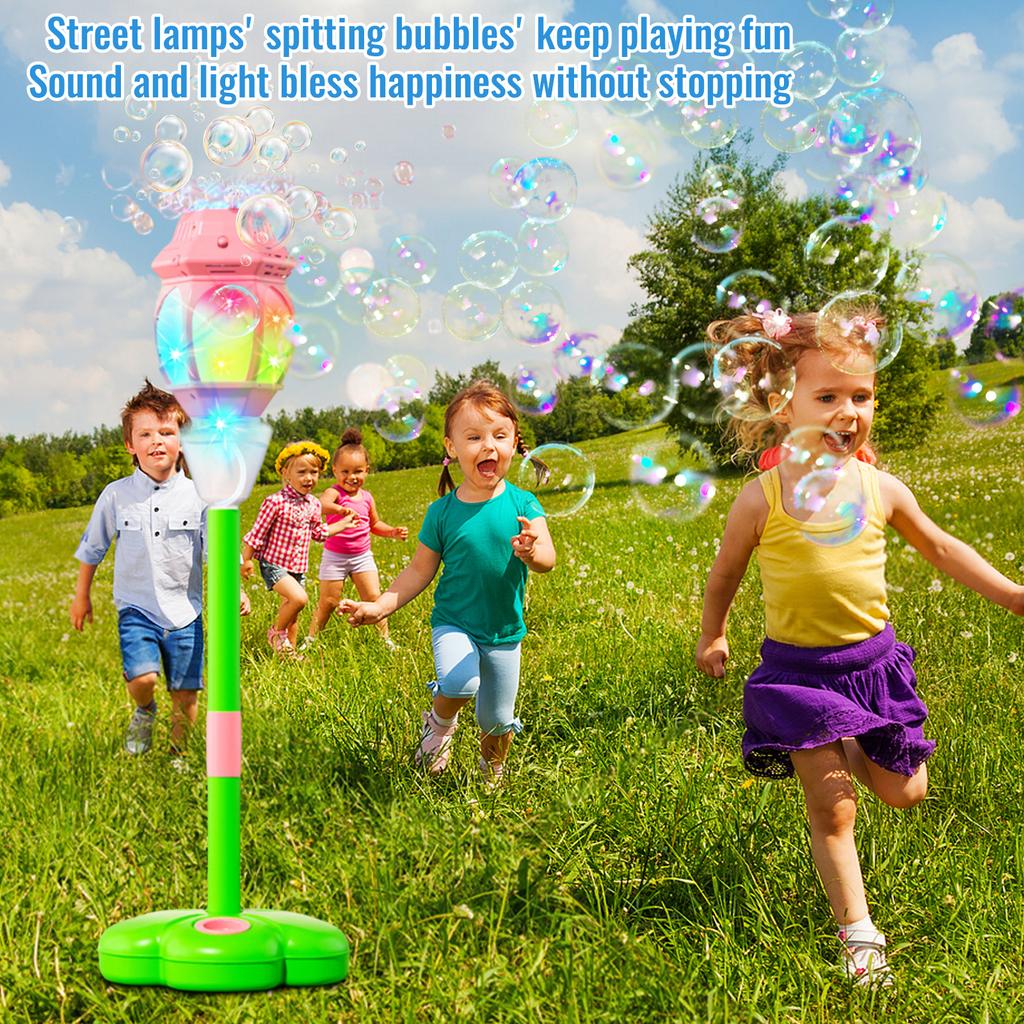 Children's Bubble Blowing Street Light Bubble Machine, Light-up And Music, Remote Control