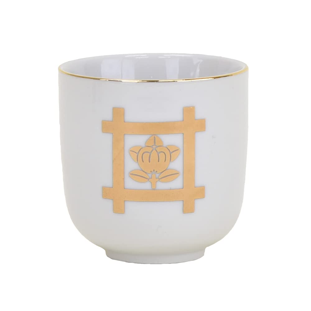 

Hasegawa Buddhist Altar Teacup with Nichiren Mon (Crest) 2.0, Buddhist Altar Accessories, Teacup