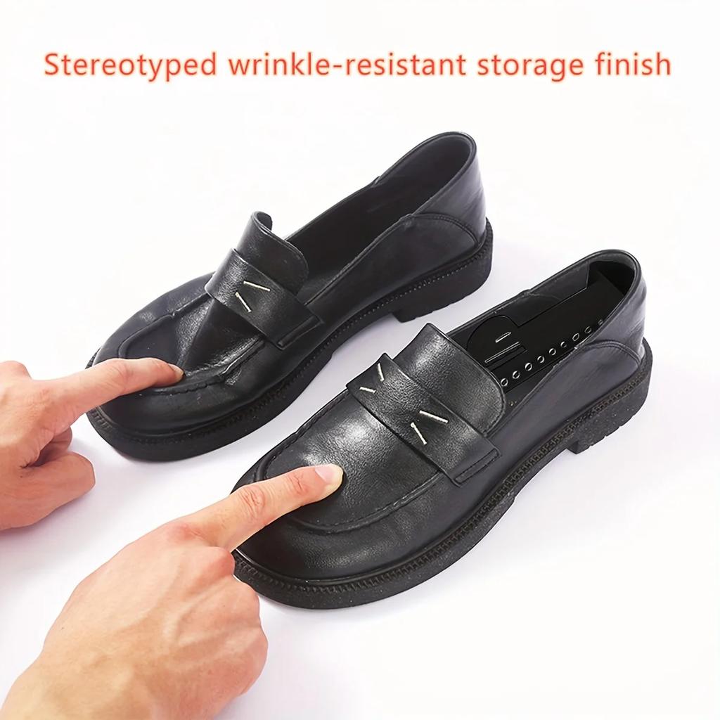 1/2pair Unisex Black Adjustable Plastic Shoe Trees, Pu Leather Shoe Lasts, Sports Shoe Shapers, Shoe Stretchers, Shoe Covers.