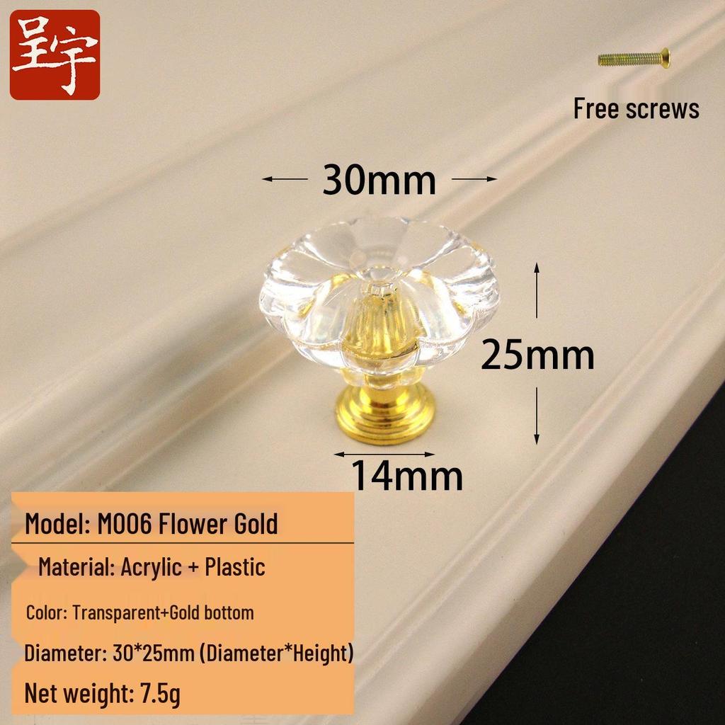 Crystal Clear Acrylic Knob: Single Hole Diamond Design for Pot Lids, Wardrobes, and Drawers