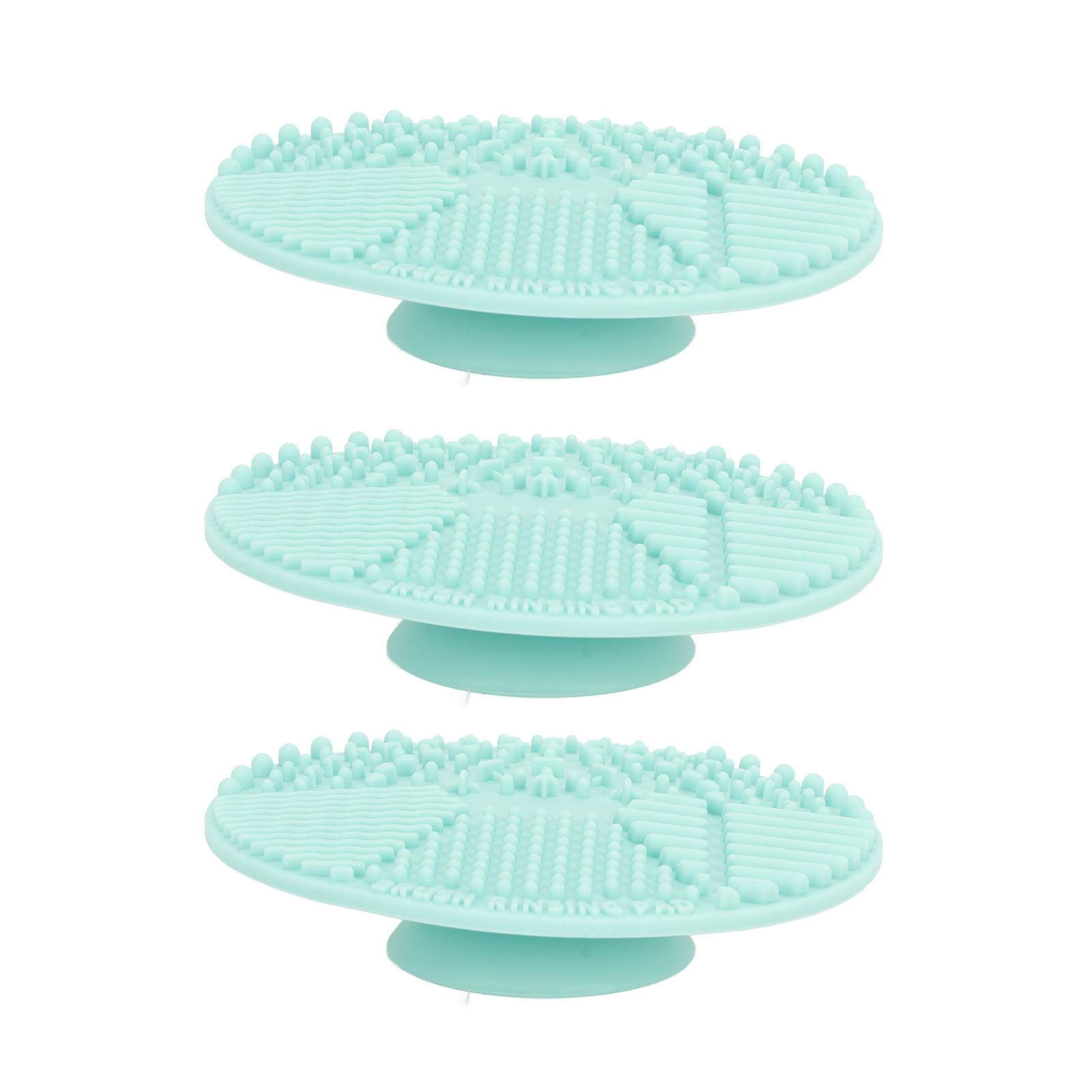 

10pcs Makeup Brush Cleaning Mat Round Portable Silicone Cosmetic Brush Cleaner Pad for Sponge
