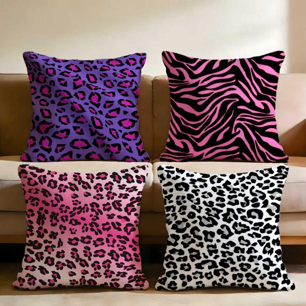 Y2K Fashion Leopard Print Cushion Cover Multi-Scene Pillow Cover For Home & Car - Reversible, Soft & Durable For Daily Use