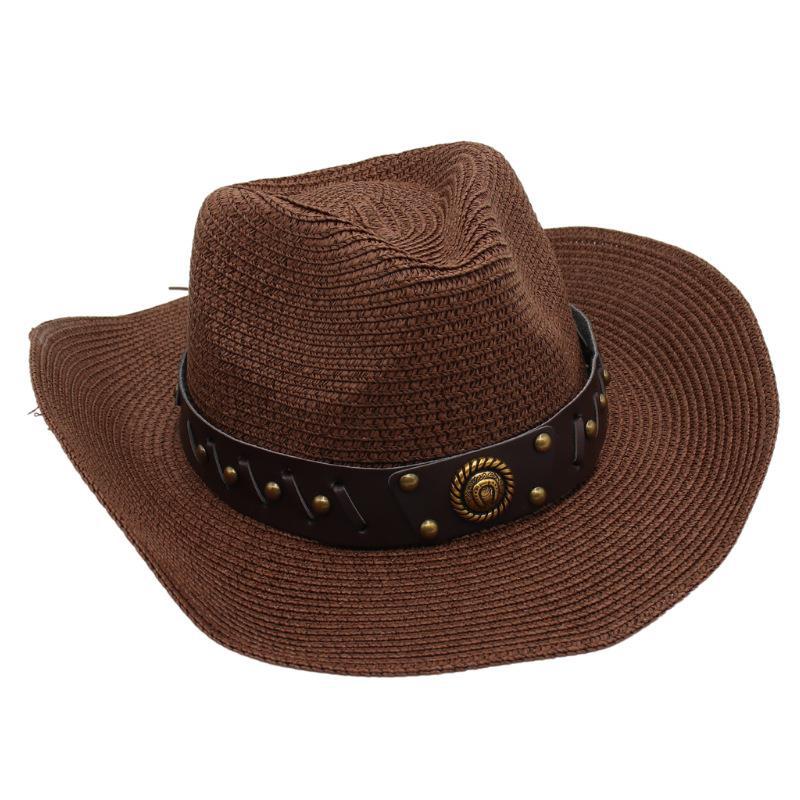 Flat Top Beach Hat Seaside Sun Hat Dome Vacation Rough Rim Panama Lafite Straw Hat