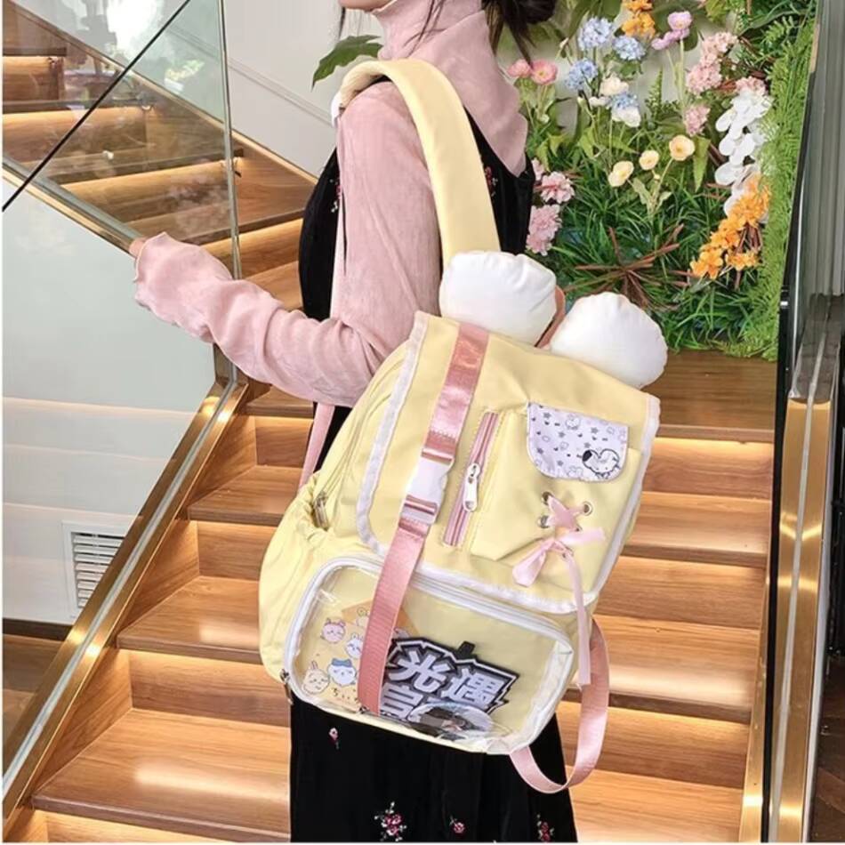 New Y2K Ita Backpacks Cute Girls Transparent Bags Students DIY Display Schoolbag Large Capacity Rucksacks Casual Travel Knapsack