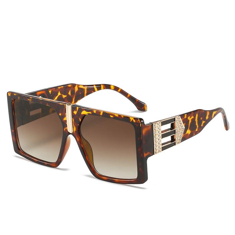 Large Frame Sunglasses, The Same Square Glasses, Personalized Diamond-Encrusted Sunglasses For Women
