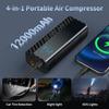 Portable Tire Inflator 150PSI Air Pump 12000mAh, Fast Car Bike Motorcycle Tire Pump with Pressure Gauge & Auto OFF