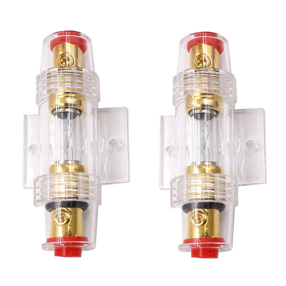 2 шт. Держатель предохранителя Автозвук AGU Держатель предохранителя Автозвук Держатель предохранителя Автозвук с запасным предохранителем 60А золотой
