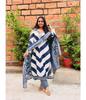 Women Designer Cotton Embroidered Kurta Pant Dupatta Set Indian Bollywood Top Tunic Kurti