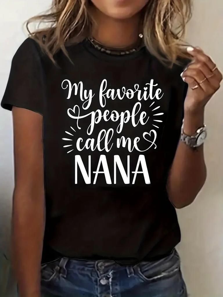 European and American Summer Fashion Women's Letter Print Women's Clothing Classic Fashion Short-sleeved Crew Neck Top