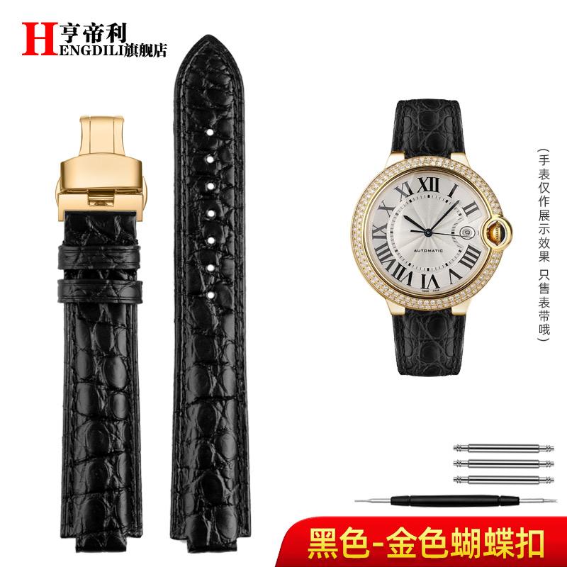 18-11mm 20-12mm Crocodile Genuine Leather Watchband For Cartier Blue Balloon Wsbb0025 Bracelet Watch Men's Women's Replace Strap
