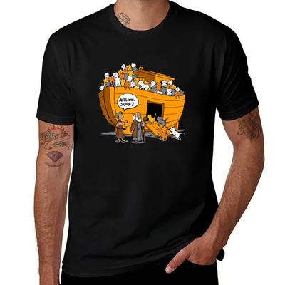 Arche Noah Katze Bist du sicher Lustige Hauskatzen T-Shirt T-Shirt für Mann schwarz Baumwoll-T-Shirt schlicht für Mann Paket T-Shirt
