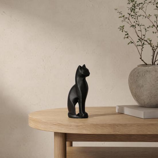 Cat Figurine, 3D Printed Small Cat Sculpture, Collectible Animal Desktop Ornament for Home Shelf Decor, Gifts for Cat Lovers