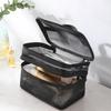 Women Clear Mesh Cosmetic Bag Dual Layer Travel Toiletry Bags Make Up Organizer Waterproof Brushes Holder Pouch