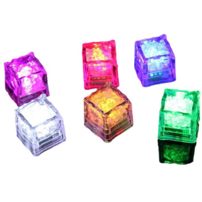 LED Flashing Glow Ice Cubes - Colorful Sensor Lights for KTV, Bars, and Weddings