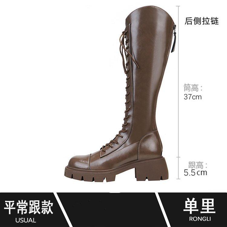 

Высокие сапоги женские осенние и зимние новые, но до колена рыцарские сапоги на шнуровке длинные сапоги тонкие сапоги 40