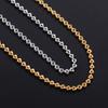 4mm Zierliche Edelstahl Halskette Herz Liebe Gliederkette für Damen Mädchen Goldfarben Beschichtet Halsketten Choker Metallschmuck Geschenk