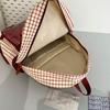 Girls Color Block Backpack Primary School Student Schoolbag Plaid Printed Small Backpack Travel Bag
