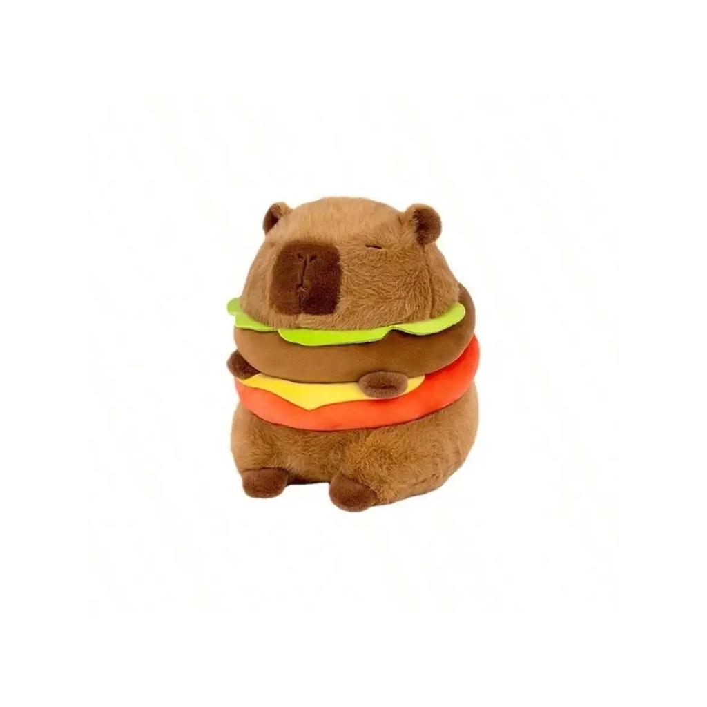 Cute Hamburg Dog Capybara Plush Toy Fur Puppy Doll Simulation Animals Soft Plush Holding Doll Birthday Holiday Gifts