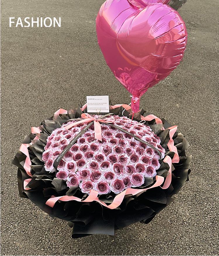 Valentine's Day Plum Rose Soap & Preserved Flower Gift for Girlfriend or Best Friend