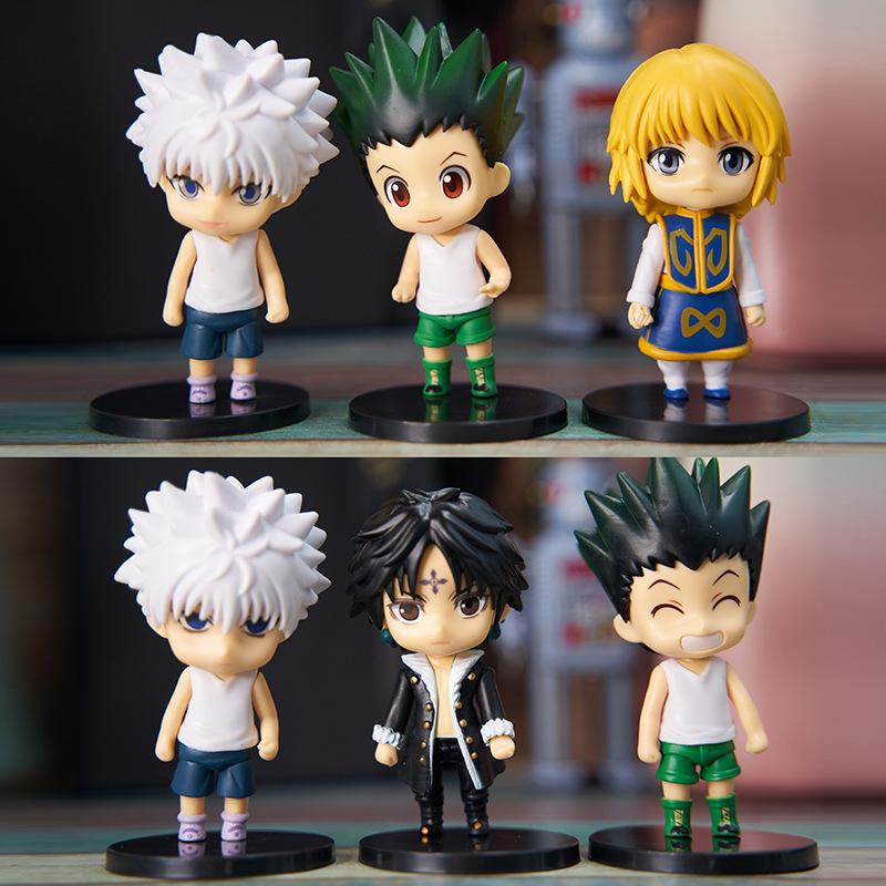 6Pcs/1Set Anime HUNTER×HUNTER Figure Killua Zoldyck Toy Chrollo Lucilfer Model GON FREECSS Doll Action Figure Kurapika Set