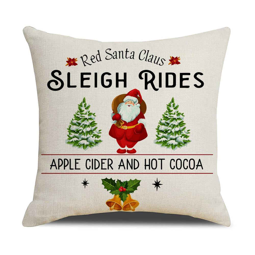 

Letter Christmas Pillow Nordic Style Cushion Linen Print Colorful Bedside Pillow 45 * 45Cm (excluding pillow core)
