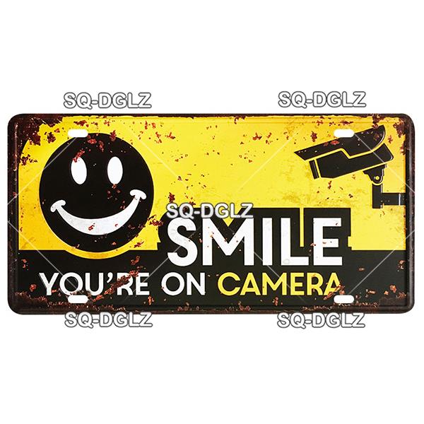 [SQ-DGLZ] Warning WiFi Camera License Plate Tin Sign Store Bar Wall Decoration Metal Sign Home Decor Painting Plaques Art Poster