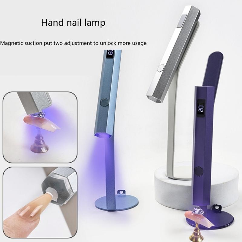 LED Nail Light Belt Support Handheld Nail Lamp USB Nail Dryer Quick-Drying Nail Light Metal Nail Lamp for Salons Travel