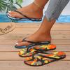 Fashion 2025 New Women's Flip Flops Flat Bottom Sandals Summer Beach Casual PU Material Fashionable Leopard Print Slippers