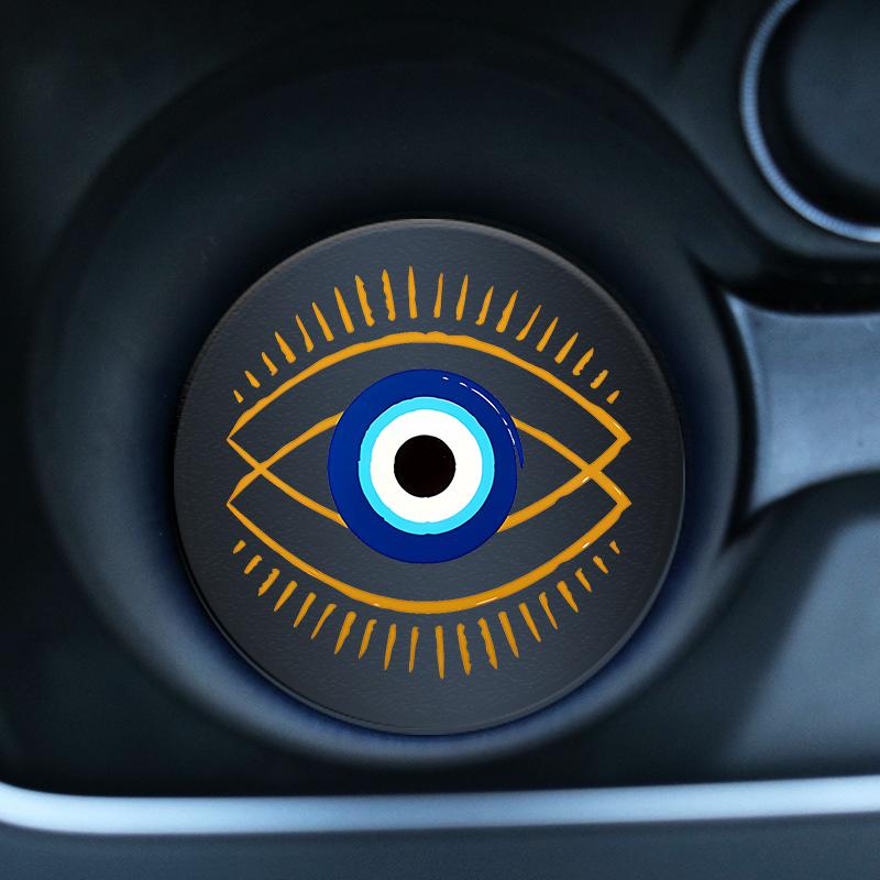 7cm Devil's Eye Coasters Set of 4 - Dining Table Car Interior Cup Holder Decorations Essential Holiday Gifts for Friends