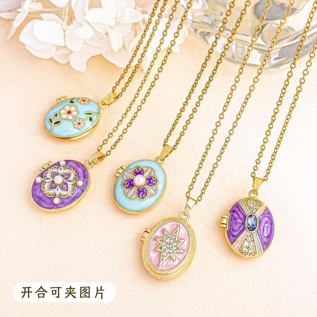 Star-shaped Necklace with Simple Design, Can Open Photo Clip, Collar Chain for Women