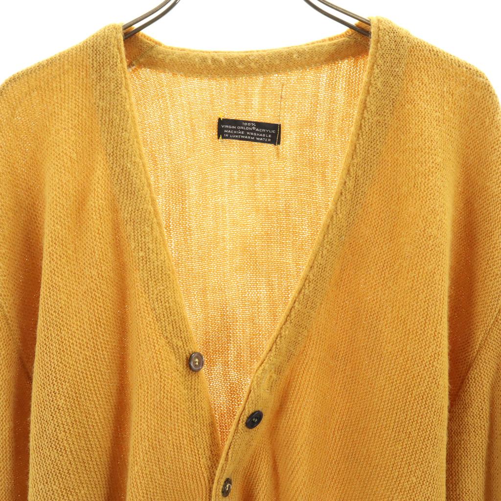 Vintage 70s Long Sleeve V Neck Cardigan Mustard Button Remake Men's Used
