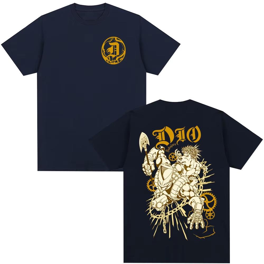 This Eye-catching JoJo’s Bizarre Adventure Dio Brando & The World Graphic T-Shirt Boasts Bold Golden Artwork Perfect For Die-hard Anime Fans T-Shirt
